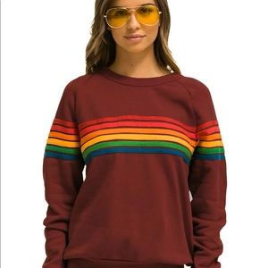 Aviator Nation Retro Crew Sweatshirt - Claret